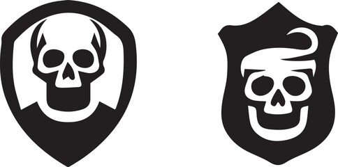 Skull Black and White Vector illustration silhouette 