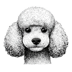 Portrait of a poodle dog isolated on transparent background