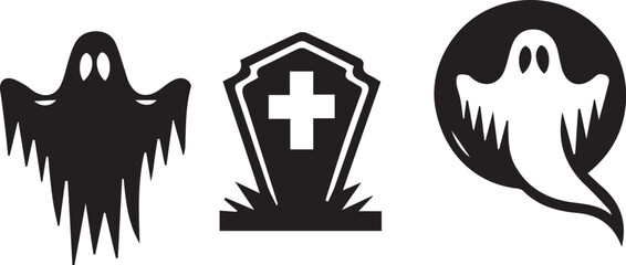 Halloween Symbols icon vector silhouette 