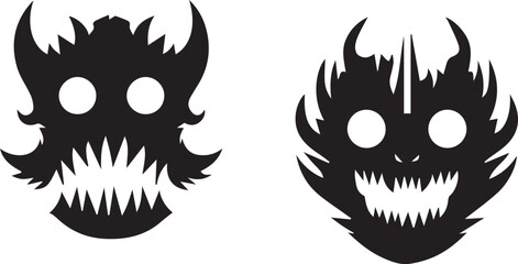 Skull Black and White Vector illustration silhouette 