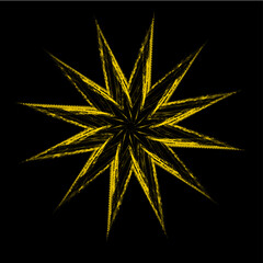 Obraz premium gold star with black glitter isolated on black background