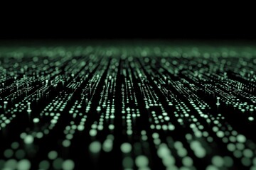 Exploring the intricate world of binary coding and digital connections on a dark background, binary coding and network of connections on black background