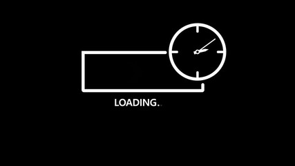 Glowing Processing bar with loading animation on a transparent alpha black background. processing from Analog of simple clean timer motion graphic 4k video.