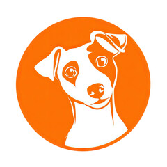 Cartoon jack russell terrier dog portrait isolated on transparent background