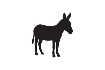 Obraz premium Donkey Silhouette Image in White background