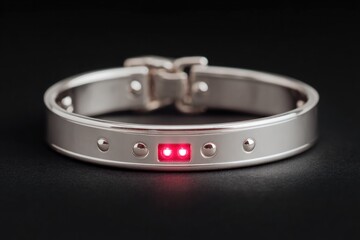 metal collar with digital lock sci-fi prisoner or tech accessory