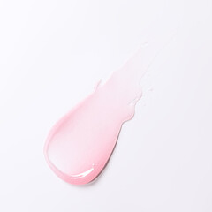 pink lipstick smear, acryl gel, glossy pink nail polish, cosmetics beauty product texture, liquid blush, lipstick, lipgloss swatches