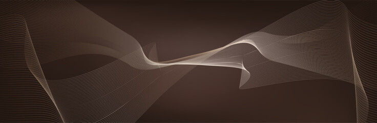Abstract Music background. Big Data Particle Flow Visualisation chemical industry. Science infographic futuristic illustration. Sound wave. Premium background design with mocha mousse sound wave