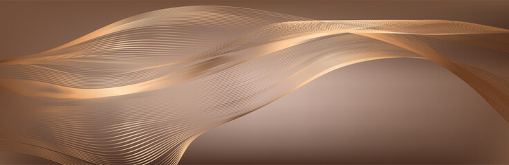 Abstract Music background. Big Data Particle Flow Visualisation chemical industry. Science infographic futuristic illustration. Sound wave. Premium background design with mocha mousse sound wave