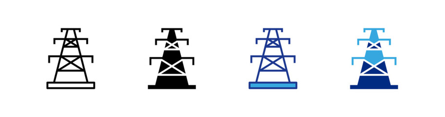 Electric Tower icons set.eps
