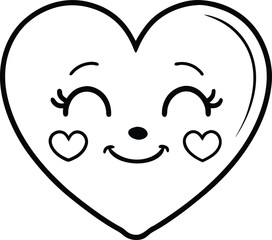 Adorable smiling heart with closed eyes expressing happiness and contentment isolated on white background isolated on transparent background