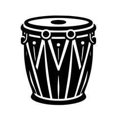 Minimalist Black SVG Silhouette of a Samba Drum for Brazilian Carnival and Music-Themed Design Projects