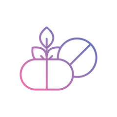 Herbal Pill icon vector
