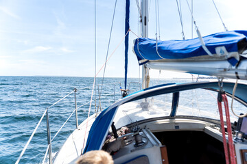 Sailing into the Open Sea from a Boat Deck