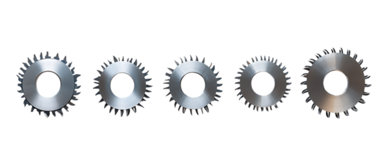 Pack Collection Precision Metal Circular Cutters Industrial Grade set against transparent background