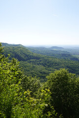 Fototapeta premium The panorama of landscape in Schwabische Alb, in the region of Goeppingen, Baden Wuerttemberg, Germany 
