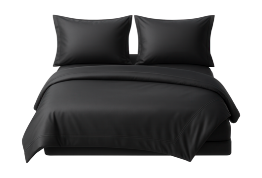 Minimalist monochrome sleep set with a solid color scheme for a sleek and modern city loft