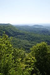 Fototapeta premium The panorama of landscape in Schwabische Alb, in the region of Goeppingen, Baden Wuerttemberg, Germany 