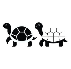 Obraz premium tortoise cartoon silhouette vector art illustrator