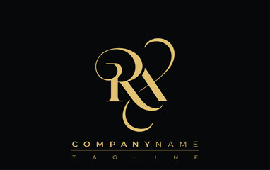 RX Abstract Creative Jewelry Logo. A stylish logo featuring golden monogram initials in an elegant and modern typography, perfect for branding
