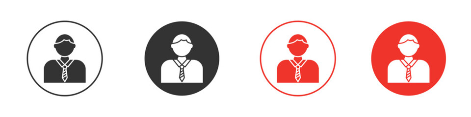 Businessman icon. Black style vector icons. Isolated sign symbol