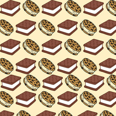Cute Seamless Ice Cream Pattern for Summer 
