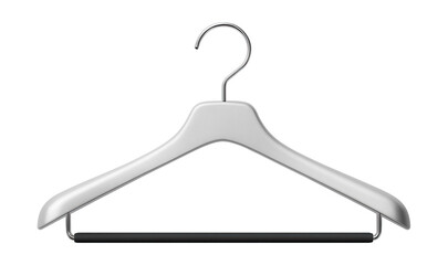 Metal hanger with a sleek, minimalist design for organizing clothes in a modern apartment closet.