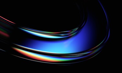 Abstract minimalist design, colorful glass shape, 3d render
