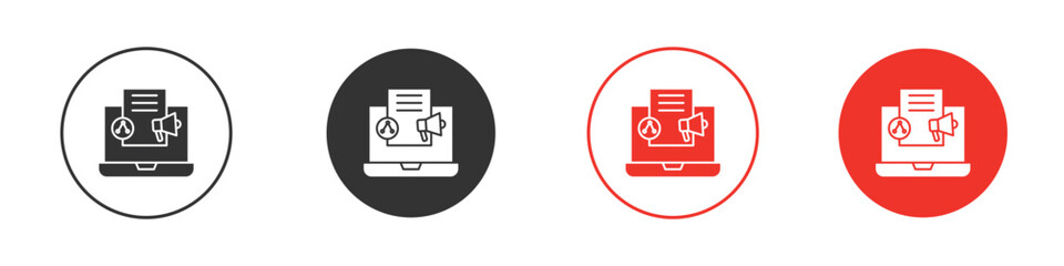 Content marketing icon. Black style vector icons. Isolated sign symbol