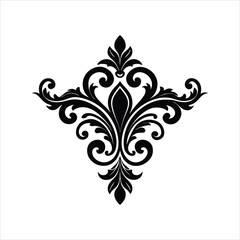 Silhouette Rococo Ornaments for Decorative Design
