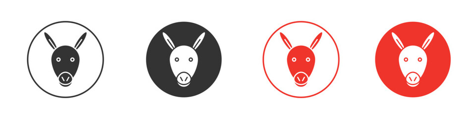Donkey icon. Black style vector icons. Isolated sign symbol
