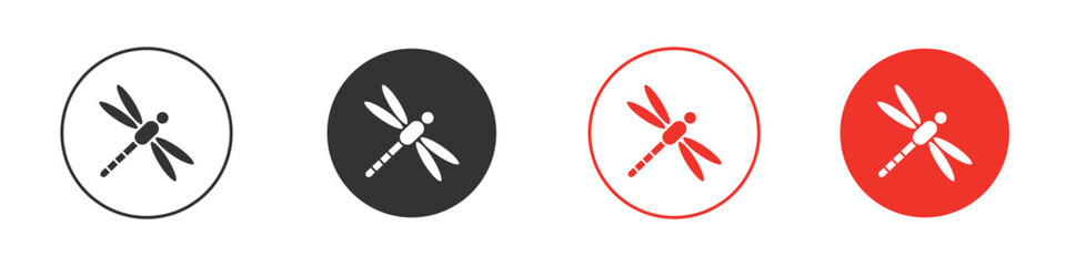Dragon fly icon. Black style vector icons. Isolated sign symbol