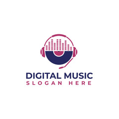 musical entertainment logo design vector