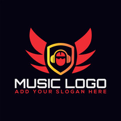 musical entertainment logo design vector