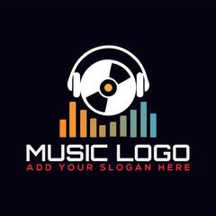 Obraz premium musical entertainment logo design vector