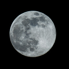 full moon on black background