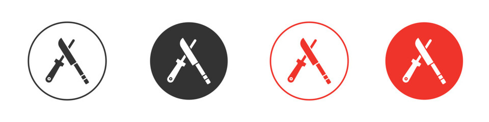 Knife sharpener icon. Black style vector icons. Isolated sign symbol