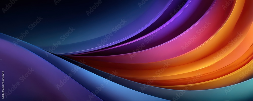 Poster abstract colorful curved layers creating a dynamic and vibrant visual effect