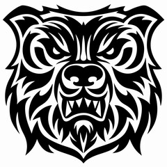 Fototapeta premium Tribal Frost Bear Mascot Tattoo Design
