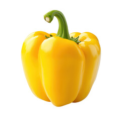 Fresh yellow pepper isolated on a Transparent background showcasing its vibrant color and smooth texture, Yellow pepper isolated PNG background