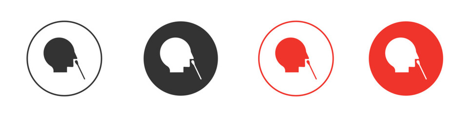 Nasal swab icon. Black style vector icons. Isolated sign symbol