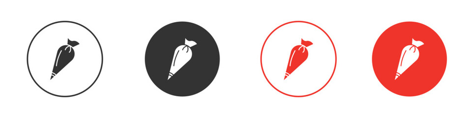 Pastry bag icon. Black style vector icons. Isolated sign symbol