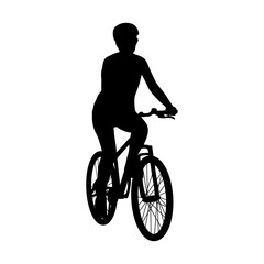 silhouette of a cyclist. Cyclist Woman Silhouette Vector png