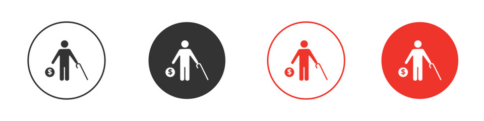 Retirement icon. Black style vector icons. Isolated sign symbol