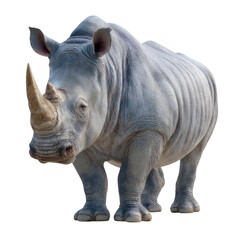 Obraz premium Majestic white rhinoceros standing proudly isolated on transparent background