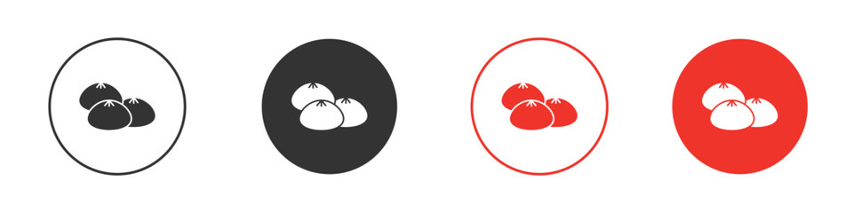 Steamed bread icon. Black style vector icons. Isolated sign symbol
