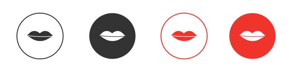 Thin lips icon. Black style vector icons. Isolated sign symbol