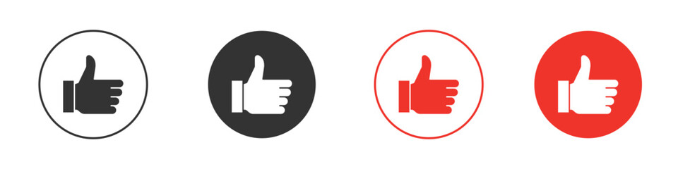 Thumb up icon. Black style vector icons. Isolated sign symbol