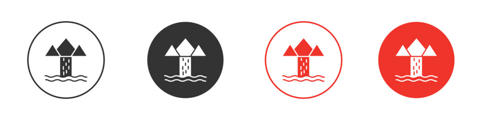 Waterfall icon. Black style vector icons. Isolated sign symbol