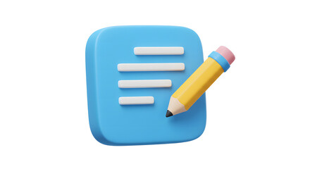 Blue office pencil and eraser vector illustration on white